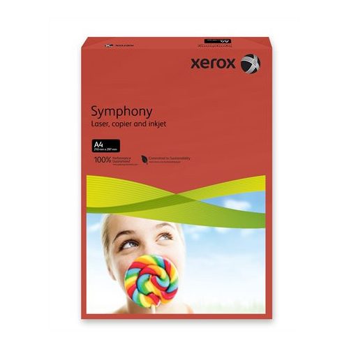 Másolópapír, színes, A4, 80 g, XEROX "Symphony", sötétpiros (intenzív)