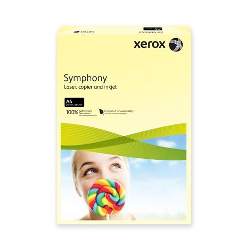 Másolópapír, színes, A4, 80 g, XEROX "Symphony", világossárga (pasztell)