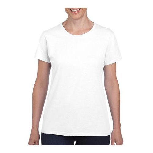 Póló, női, karcsúsított, 100% pamut, XXL méret, "Gildan", fehér