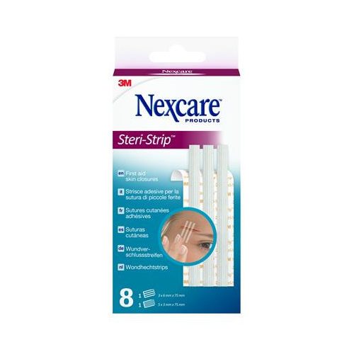 Sebzáró csík, vegyes méret, 8db, 3M "Nexcare SteriStrip"