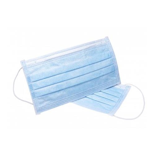 Papírmaszk, háromrétegű, gumis, kék