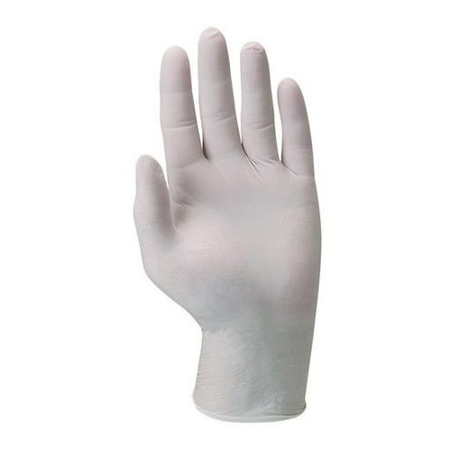 Védőkesztyű, egyszer használatos, latex, S/6-os méret, púderezett
