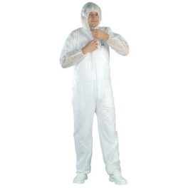   Overál, egyszer használatos, polipropilén, kapucnis, XL méret "Tidy", fehér