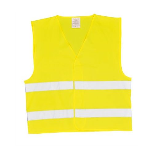 Jelzőmellény, két csíkos, EU szabvány, S/M