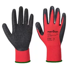   Védőkesztyű, latex, M méret "Flex Grip", piros-fekete