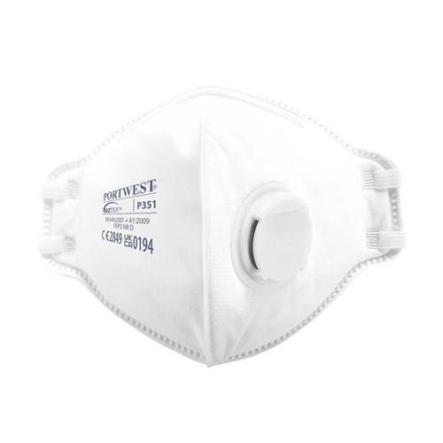 Maszk, félbehajtható, FFP3, szelepes, 20 db, fehér