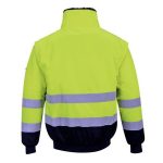 Munkavédelmi kabát, jól láthatósági, 3 az 1-ben, M méret " Hi-Vis", sárga-tengerészkék