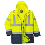 Munkavédelmi kabát, jól láthatósági, 3 az 1-ben, M méret " Hi-Vis", sárga-tengerészkék