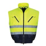 Munkavédelmi kabát, jól láthatósági, 3 az 1-ben, XL méret " Hi-Vis", sárga-tengerészkék