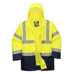 Munkavédelmi kabát, kéttónusú, 5 az 1-ben, XL méret "Essential", sárga-tengerészkék