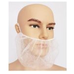 Szakállvédő, egyszer használatos, gumis, polipropilén, 100 db, fehér