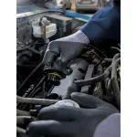 Védőkesztyű, nylon, nitrilhab, XL méret "DermiFlex Ultra Plus", szürke-fekete