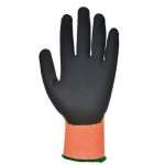 Védőkesztyű, HPPE, láthatósági, vágásbiztos, L méret "Cut 5", narancs