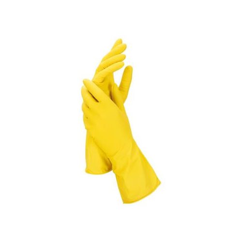 Háztartási gumikesztyű, latex, XL méret, sárga