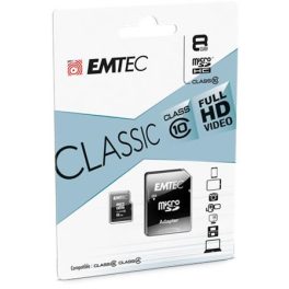   Memóriakártya, microSD, 8GB, 20/12 MB/s, EMTEC "Classic"