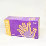 Védőkesztyű, egyszer használatos, latex, 5,7g, L méret, 100 db, púder nélküli, bézs