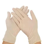 Védőkesztyű, egyszer használatos, latex, 5,7g, S méret, 100 db, púder nélküli, bézs