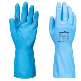   Védőkesztyű, latex, élelmiszer-feldolgozáshoz, L méret, kék