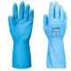 Védőkesztyű, latex, élelmiszer-feldolgozáshoz, M méret, kék