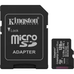 Memóriakártya, microSDXC, 128GB, C10/UHS-I/U1/V10/A1, Gen3, adapter, KINGSTON "Canvas Select Plus"