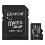 Memóriakártya, microSDXC, 256GB, C10/UHS-I/U1-U3/V10-V30/A1, Gen3, adapter, KINGSTON "Canvas Select Plus"