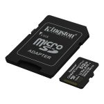 Memóriakártya, microSDXC, 512GB, C10/UHS-I/U1-U3/V10-V30/A1, Gen3, adapter, KINGSTON "Canvas Select Plus"
