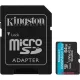 Memóriakártya, microSDXC, 64GB, C10/UHS-I/U3/V30/A2, Gen4, adapter, KINGSTON "Canvas Go! Plus"