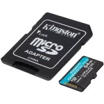 Memóriakártya, microSDXC, 64GB, C10/UHS-I/U3/V30/A2, Gen4, adapter, KINGSTON "Canvas Go! Plus"