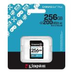 Memóriakártya, SDXC, 256GB, C10/UHS-I/U3/V30, Gen4,KINGSTON "Canvas Go! Plus"