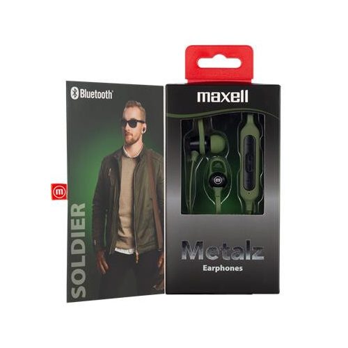 Fülhallgató, vezeték nélküli, Bluetooth 5.1, mikrofonnal, MAXELL "Metalz Soldier", khaki