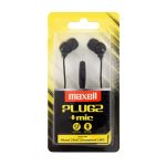 Fülhallgató, mikrofonnal, MAXELL "Plugz", fekete