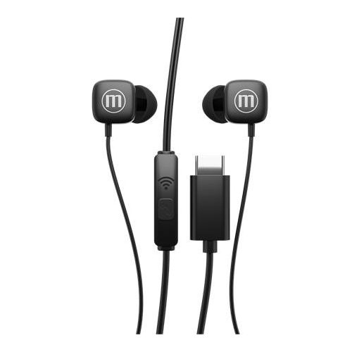 Fülhallgató, mikrofonnal, USB-C, MAXELL "Square+", fekete