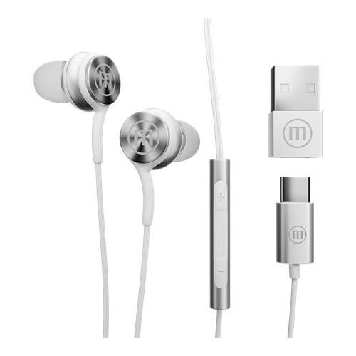 Fülhallgató, mikrofonnal, USB-C, MAXELL "XC1", fehér