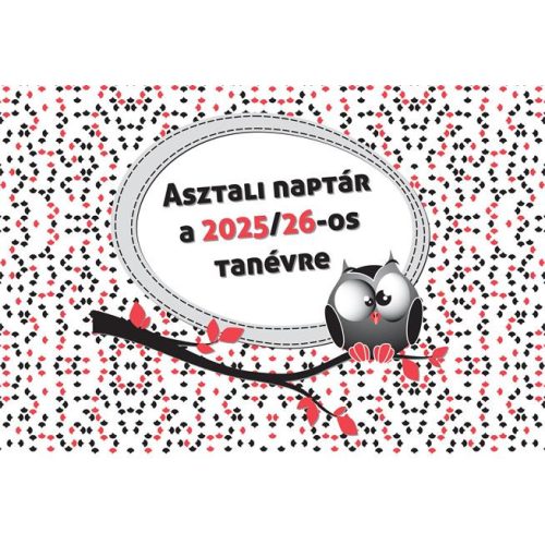 Naptár, diák, asztali, álló, REALSYSTEM, 2025/2026 tanév