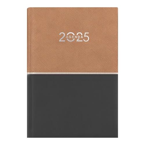 Naptár, tervező, A5, napi, DAYLINER "Contrast", barna-fekete