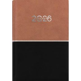   Naptár, tervező, A5, napi, DAYLINER "Contrast", barna-fekete