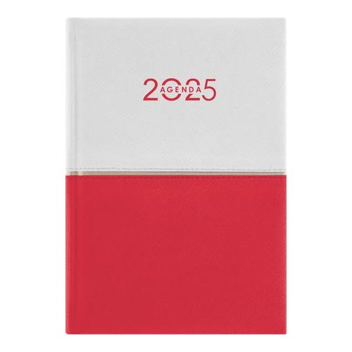 Naptár, tervező, A5, napi, DAYLINER "Contrast", fehér-piros