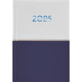   Naptár, tervező, A5, napi, DAYLINER "Contrast", fehér-sötétkék