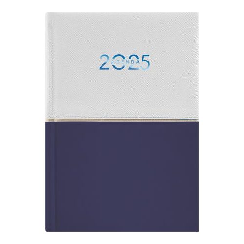 Naptár, tervező, A5, napi, DAYLINER "Contrast", fehér-sötétkék