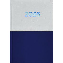   Naptár, tervező, A5, napi, DAYLINER "Contrast", fehér-sötétkék