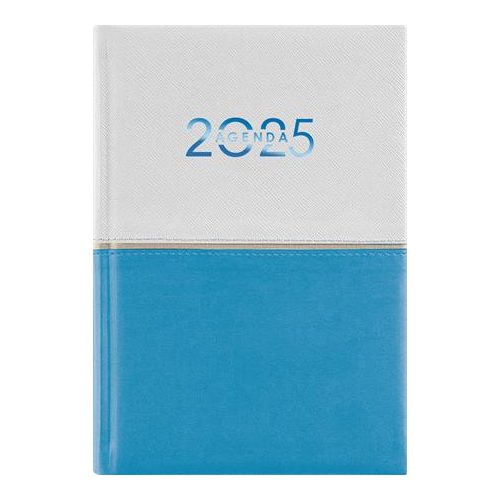 Naptár, tervező, A5, napi, DAYLINER "Contrast", fehér-világoskék