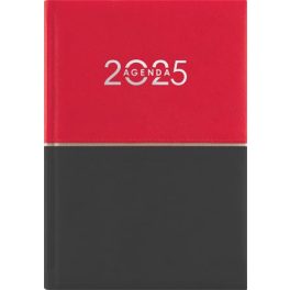   Naptár, tervező, A5, napi, DAYLINER "Contrast", piros-fekete