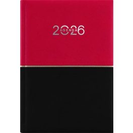   Naptár, tervező, A5, napi, DAYLINER "Contrast", piros-fekete