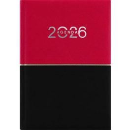   Naptár, tervező, B6, heti, DAYLINER "Contrast", piros-fekete