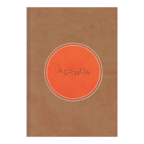 Naptár, tervező, A5, napi, DAYLINER "Central", barna-narancs