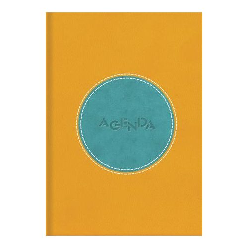 Naptár, tervező, A5, napi, DAYLINER "Central", sárga-türkiz