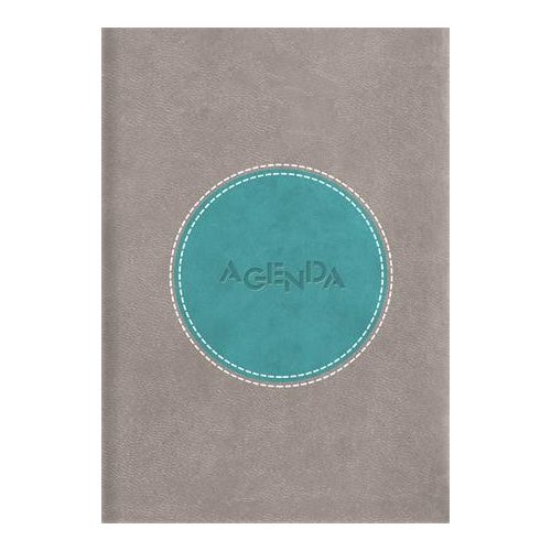 Naptár, tervező, A5, napi, DAYLINER "Central", szürke-türkiz