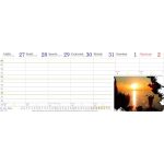 Naptár, asztali, fekvő, CSÍZIÓ "Öko", zöld