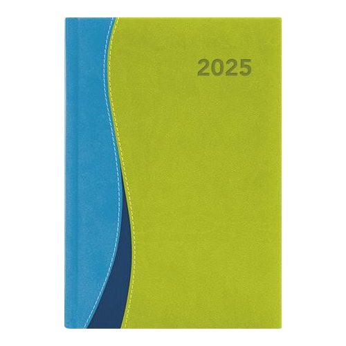 Naptár, tervező, A5, heti, DAYLINER, "Dubai", kék-zöld