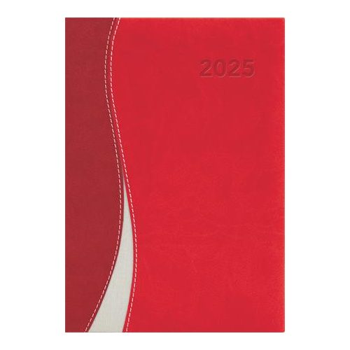Naptár, tervező, A5, heti, DAYLINER "Dubai", piros-piros